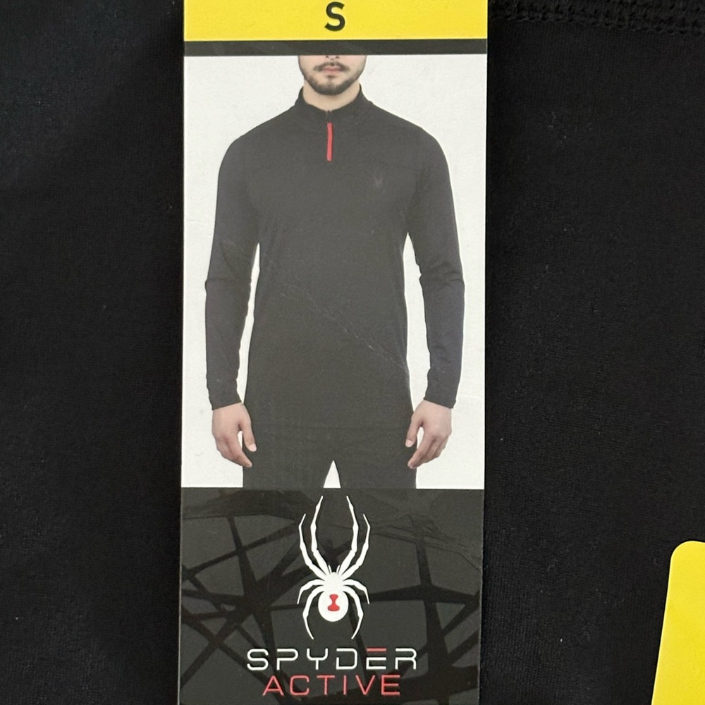 NWT SPYDER LONG SLEEVE 1/4 ZIP IN BLACK
